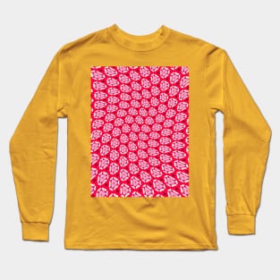 Red Passion Flower Pattern Long Sleeve T-Shirt